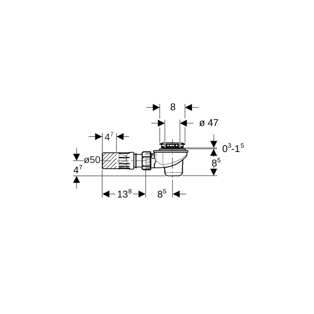 Geberit Duschwannenablauf mit Ablaufkappe Außendurchmesser 50mm, Hochglanz verchromt... GEBERIT-150681211 4025416863793 (Abb. 7)