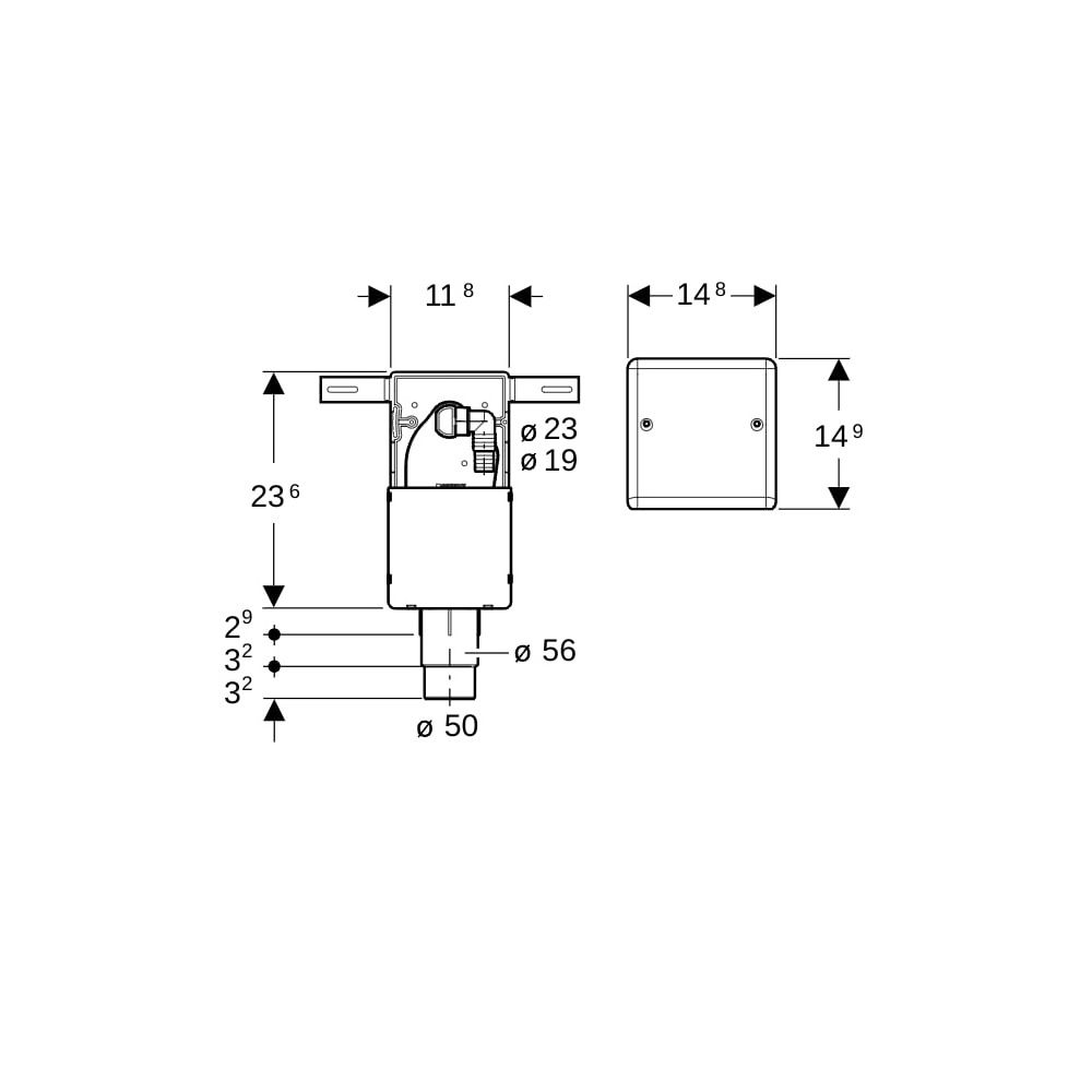 Geberit Set UP-Geruchsverschluss für Geräte, mit einem Anschluss, Wandeinbaukasten, ... GEBERIT-152232001 4025416665311 (Abb. 6)