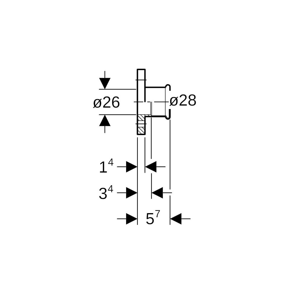 Geberit Mapress Kupfer Flansch 10/16 bar, mit Pressmuffe Außendurchmesser 28mm, DN 25... GEBERIT-34715 4024723347156 (Abb. 6)