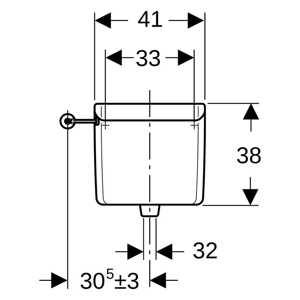 Geberit Aufputz 123 Aufputzspülkasten 1-Mengen-Spülung, für Fernauslösung, Alpinwei... GEBERIT-123703111 4025416117506 (Abb. 11)