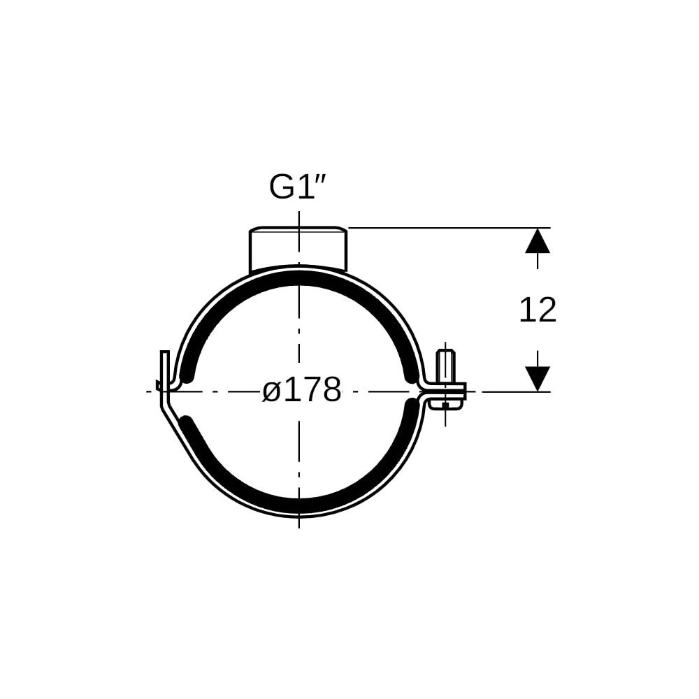Geberit Silent db20 Rohrschelle gedämmt, mit Gewindemuffe G 1" di 178mm, G 1″... GEBERIT-315813261 4025416862369 (Abb. 5)