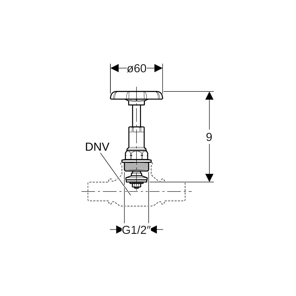Geberit Oberteil mit Handrad DN 15 Rohrgewinde G 1/2"... GEBERIT-241569001 4025416794134 (Abb. 5)