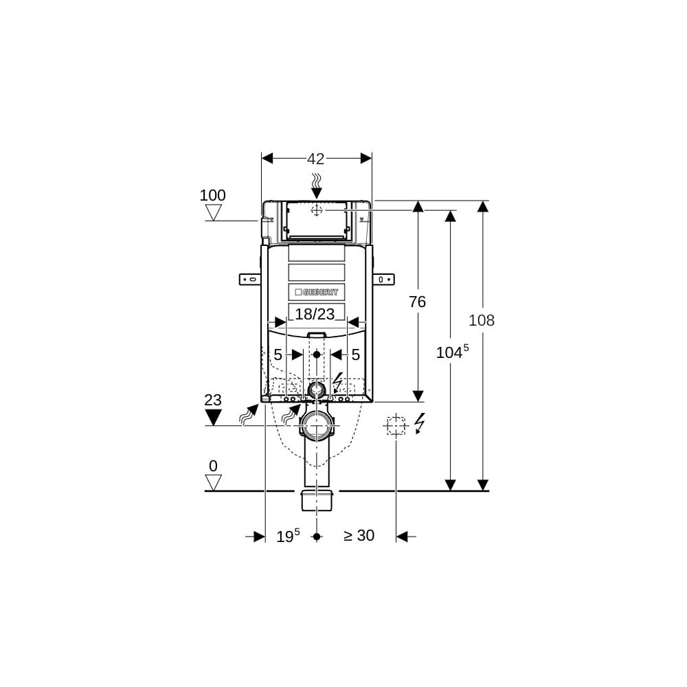 Geberit Kombifix Element für Wand-WC 108cm, mit Sigma Unterputzspülkasten 12cm... GEBERIT-110300005 4025416733881 (Abb. 7)