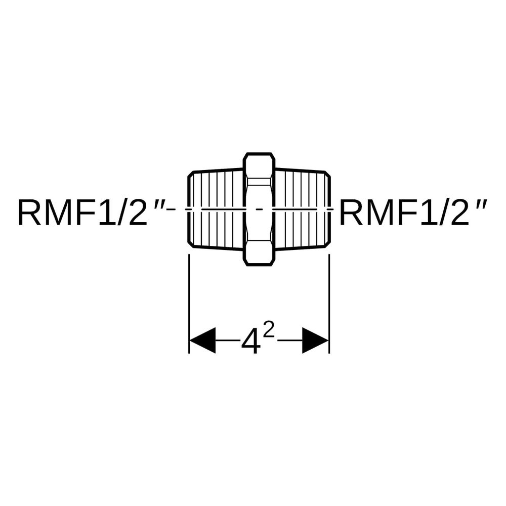Geberit Übergang mit Außengewinde MF 1/2", Außengewinde, RMF 1/2", R 1/2", Rotguss b... GEBERIT-632007001 4025416190301 (Abb. 6)