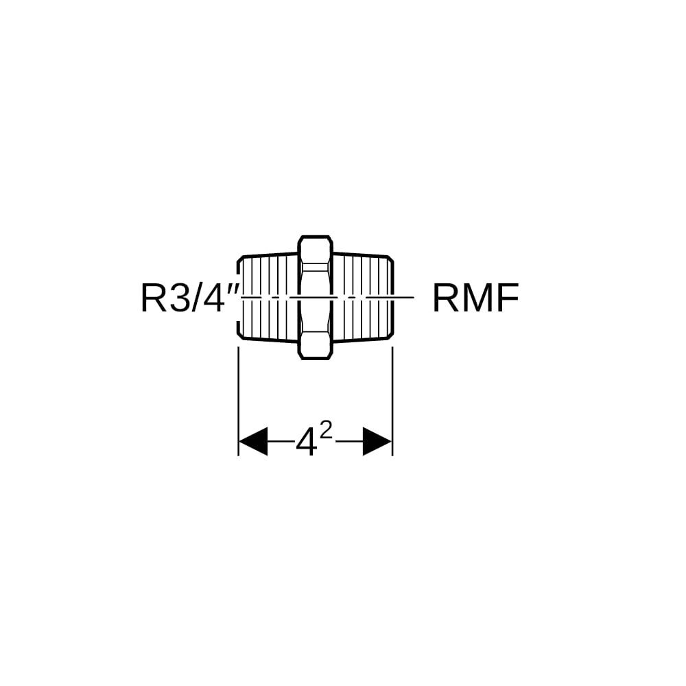 Geberit Übergang mit Außengewinde MF 1/2", Außengewinde, RMF 1/2″, R 3/4″, Rotguss b... GEBERIT-632008001 4025416307495 (Abb. 5)