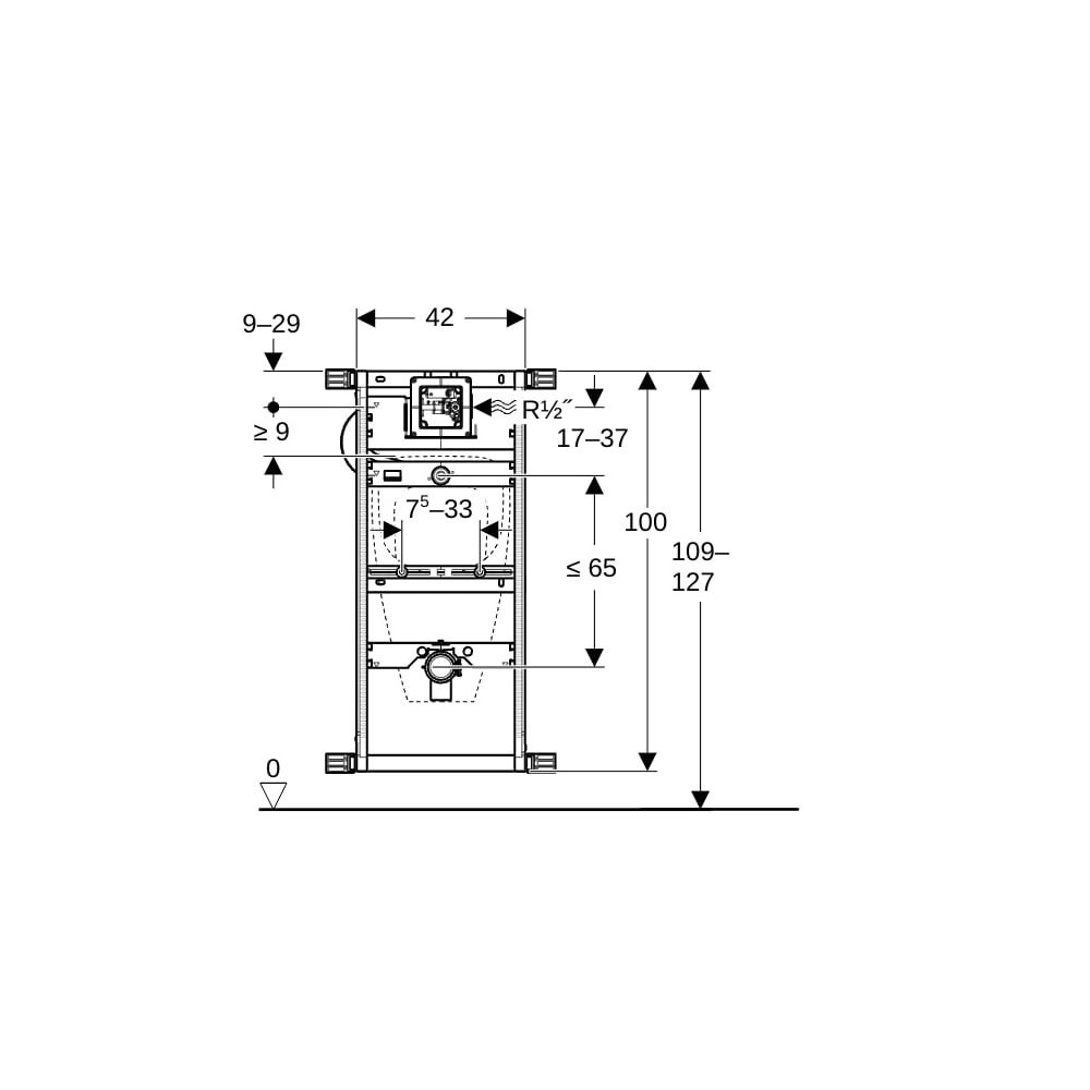 Geberit Kombifix Element für Urinal, 109-127cm, universell... GEBERIT-457611001 4025416756347 (Abb. 6)