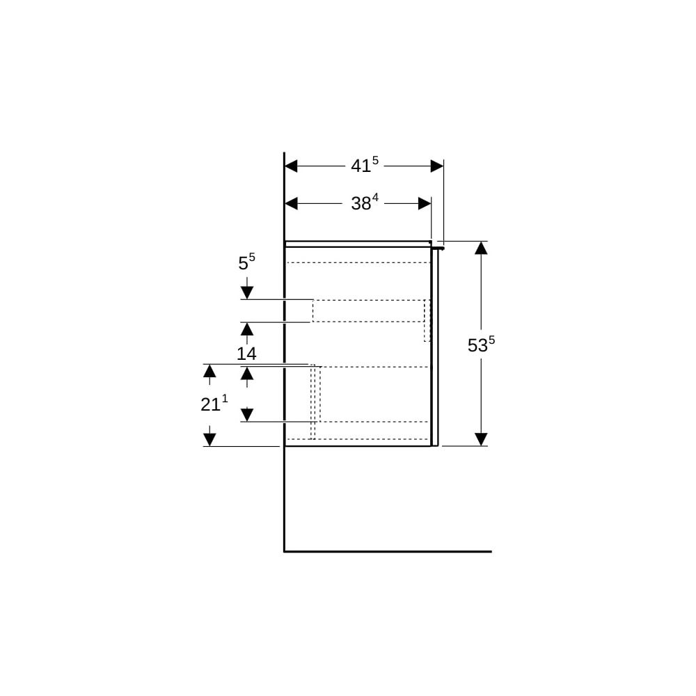Geberit Acanto Unterschrank für WT 1 Schublade/Innenschublade verkürzte Ausl. WT 75c... GEBERIT-503009JH1 4025410143556 (Abb. 6)