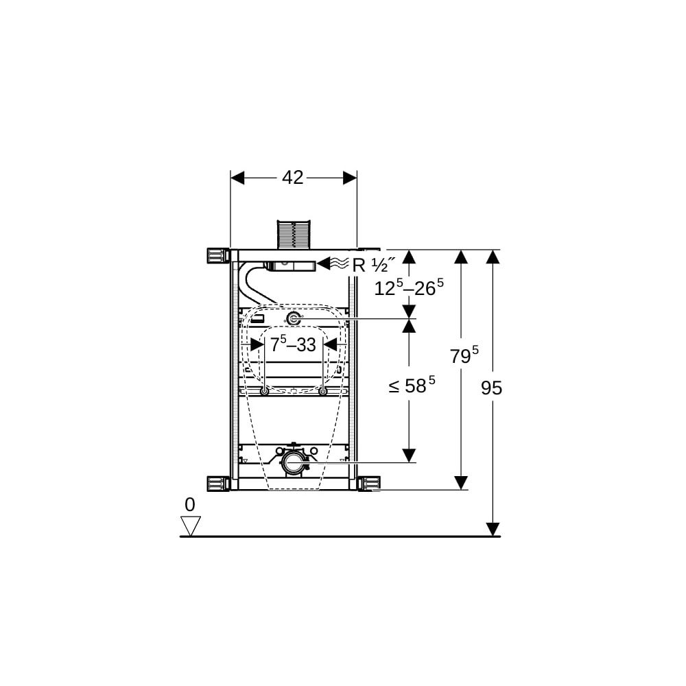 Geberit Kombifix Element für Urinal, 98cm, universell, für Betätigung von oben... GEBERIT-457612001 4025416756255 (Abb. 6)