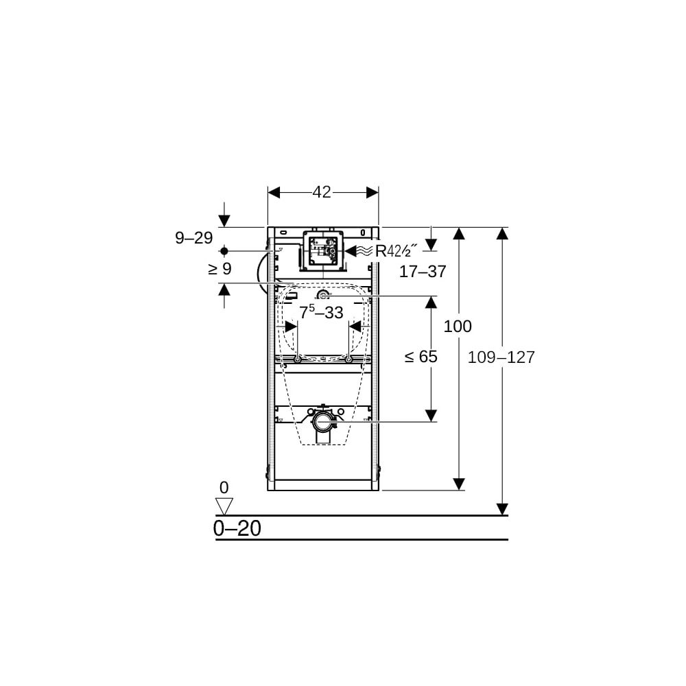 Geberit GIS Element für Urinal, 114cm, universell... GEBERIT-461621001 4025416756590 (Abb. 6)