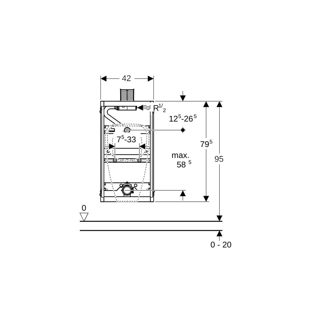 Geberit GIS Element für Urinal, 100cm, universell, für Betätigung von oben... GEBERIT-461622001 4025416756620 (Abb. 6)