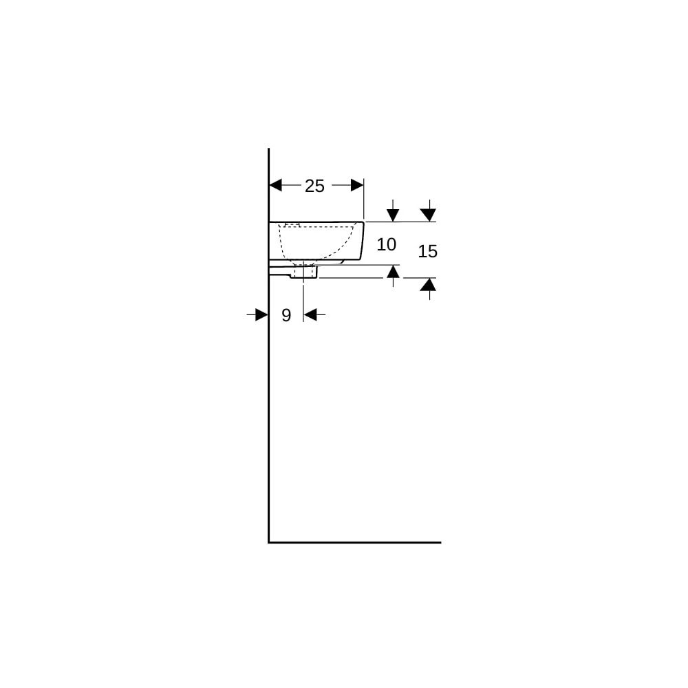 Geberit Renova Compact Handwaschbecken verkürzte Ausladung mit Ablagefläche 40x15x25... GEBERIT-272142600 4022009273915 (Abb. 9)