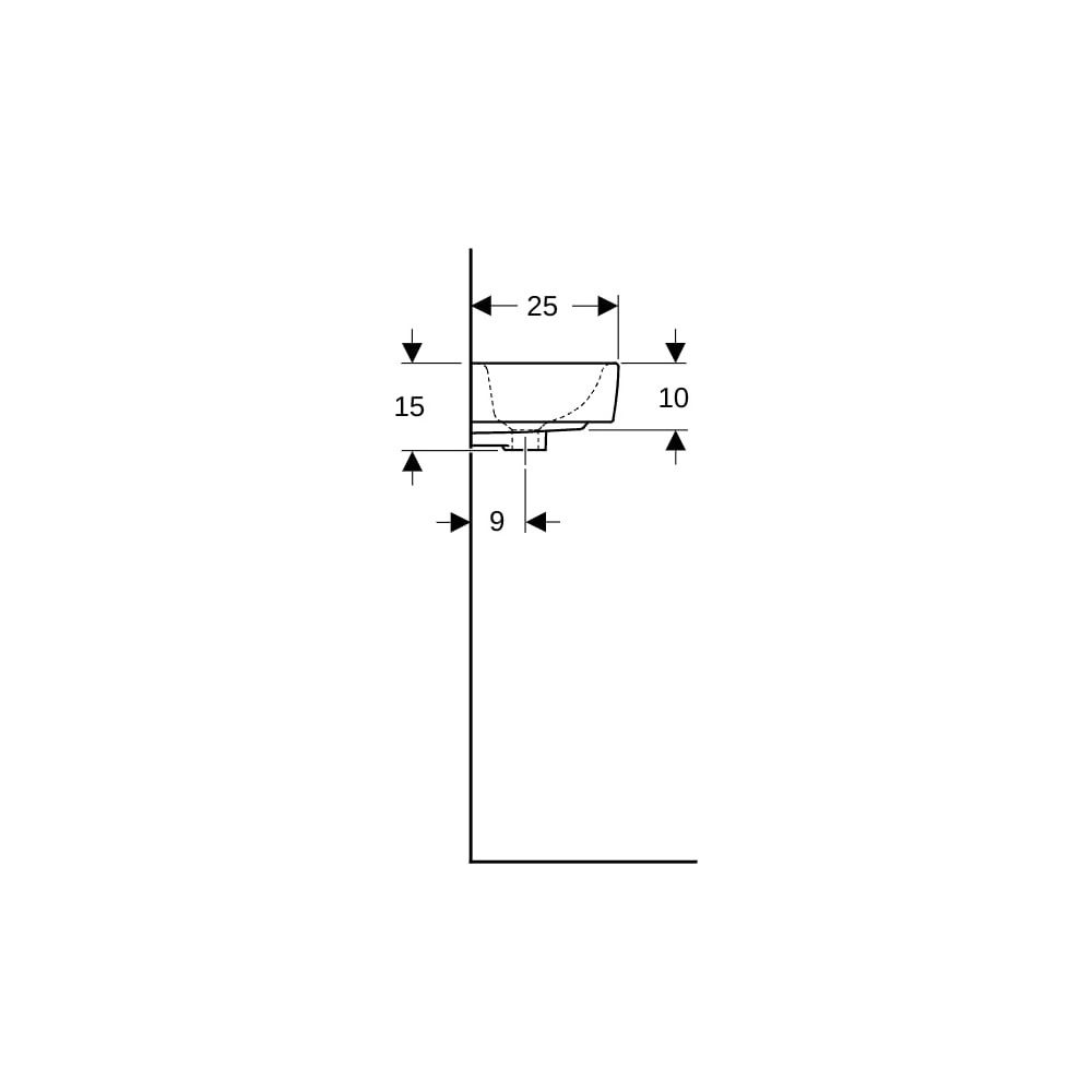 Geberit Renova Compact Handwaschbecken verkürzte Ausladung, mit Ablagefläche 40x15x2... GEBERIT-272141000 4022009273731 (Abb. 9)