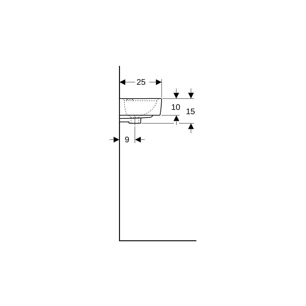 Geberit Renova Compact Handwaschbecken verkürzte Ausladung, mit Ablagefläche 40x15x... GEBERIT-272140000 4022009273656 (Abb. 10)