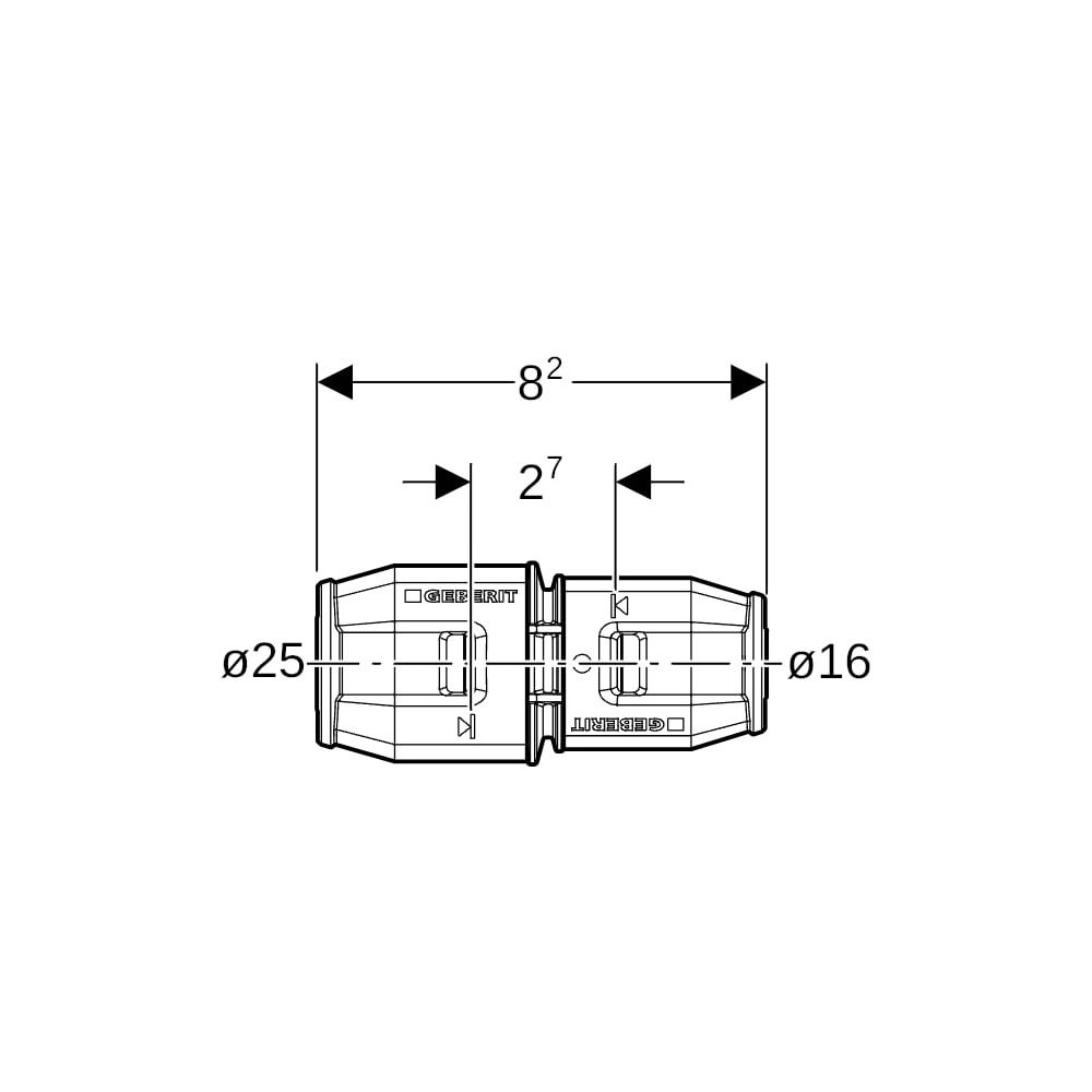 Geberit PushFit Reduktion PVDF, d 25mm, d1 16mm... GEBERIT-652650001 4025416714866 (Abb. 5)