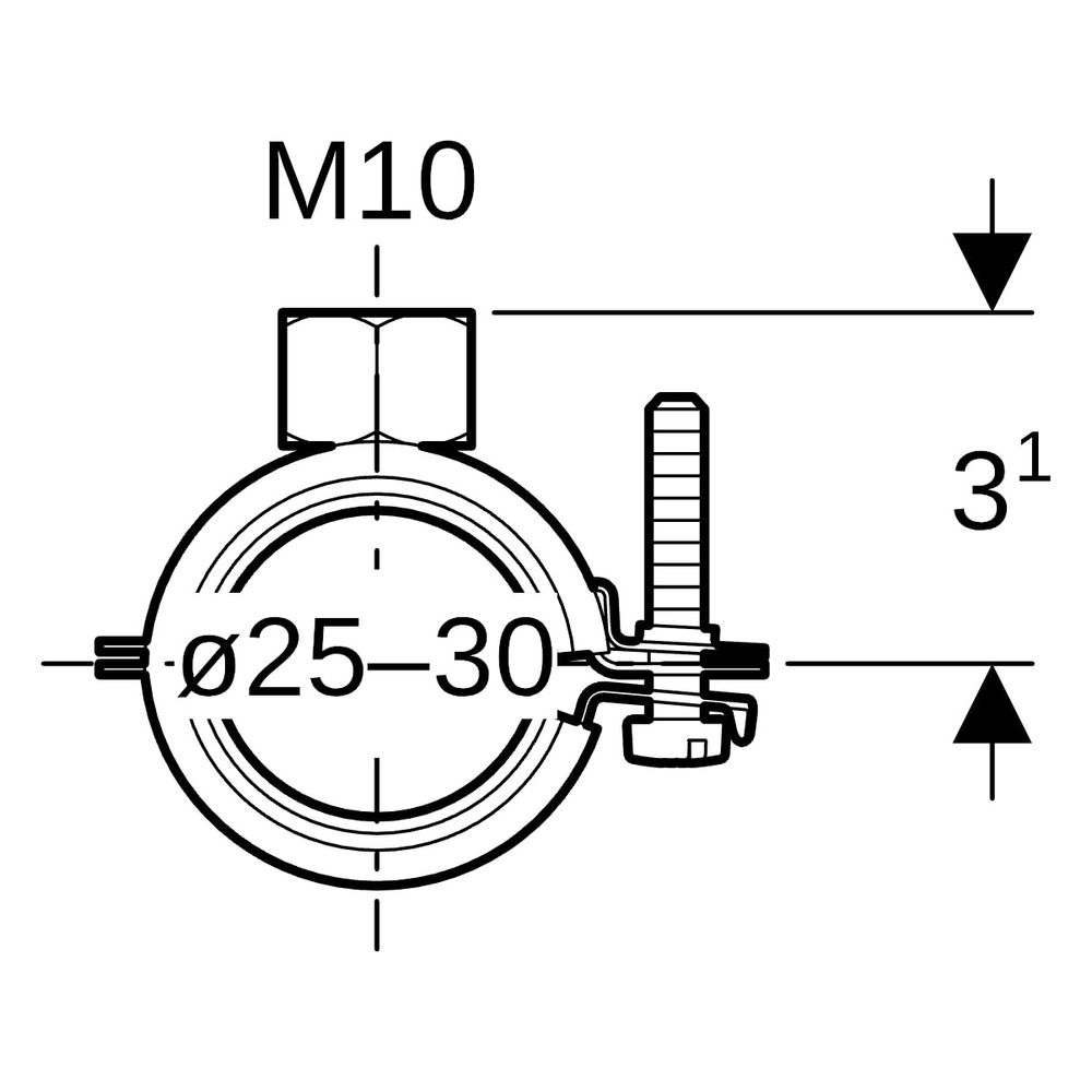 Geberit Set Verteilerbefestigungen gerade 1,0215, ID 25-30mm, M 10mm, 653490001... GEBERIT-653490001 4025416760931 (Abb. 6)