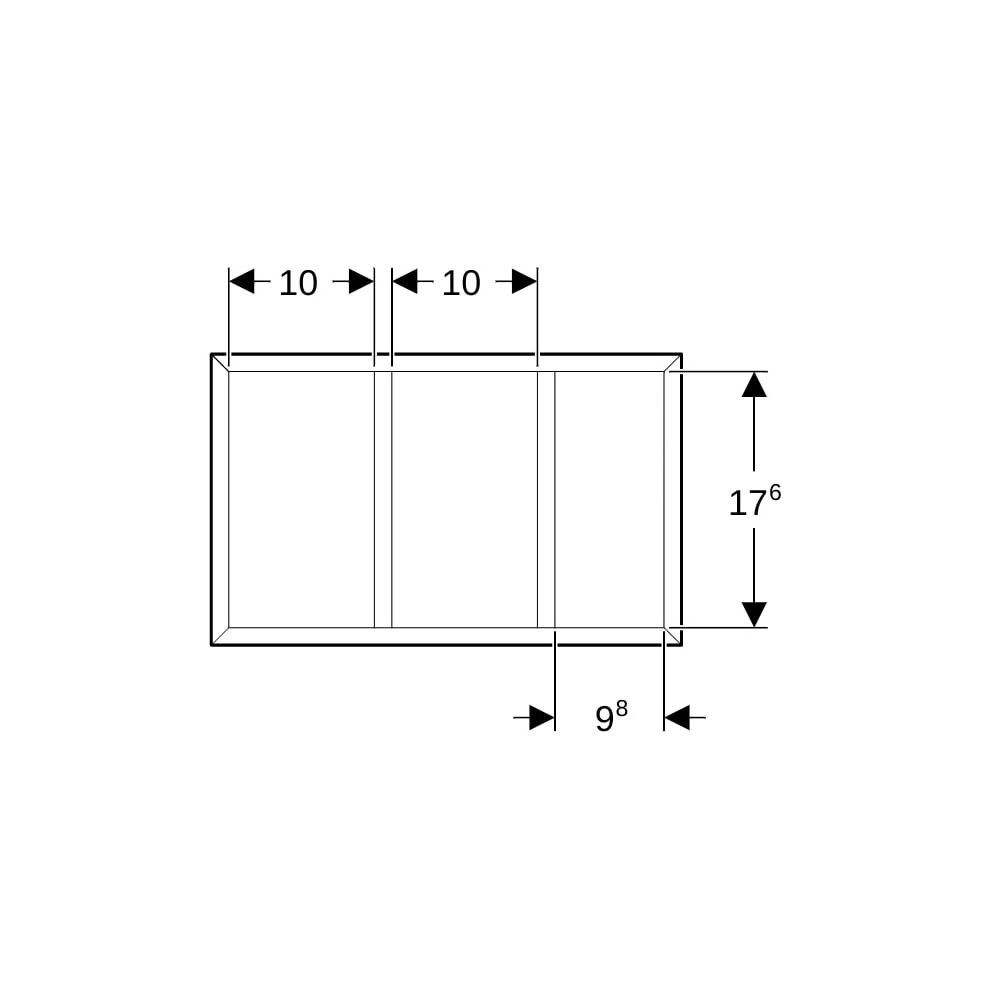 Geberit Schubladeneinsatz H-Unterteilung, für untere Schublade, 32,3x9,8x20cm, Lava/... GEBERIT-500676001 4025416140825 (Abb. 7)