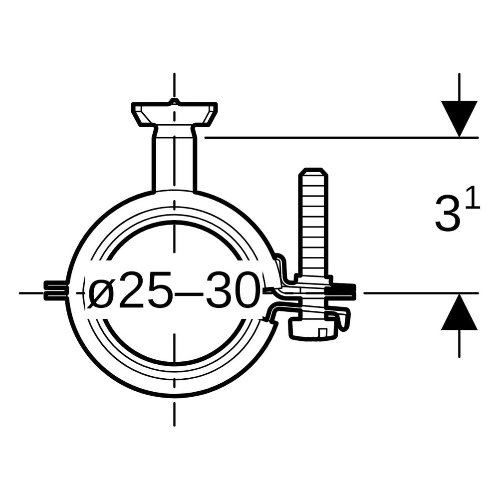 Geberit Set Verteilerbefestigungen gerade, mit Drehrastbolzen 1,0215, ID 25-30mm... GEBERIT-653492001 4025416761075 (Abb. 6)