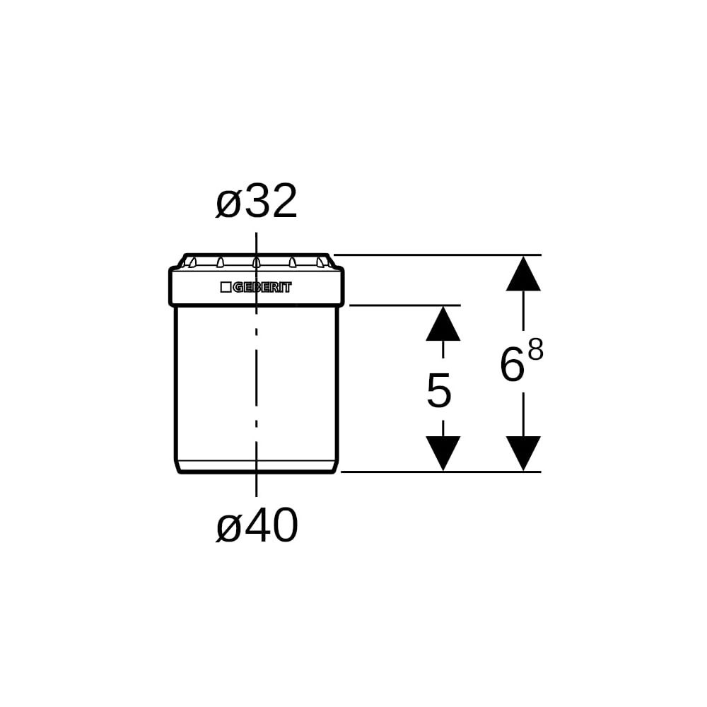 Geberit Silent-PP Reduktion zentrisch, kurz Außendurchmesser 40mm, d1 32mm... GEBERIT-390179141 4025416085430 (Abb. 5)