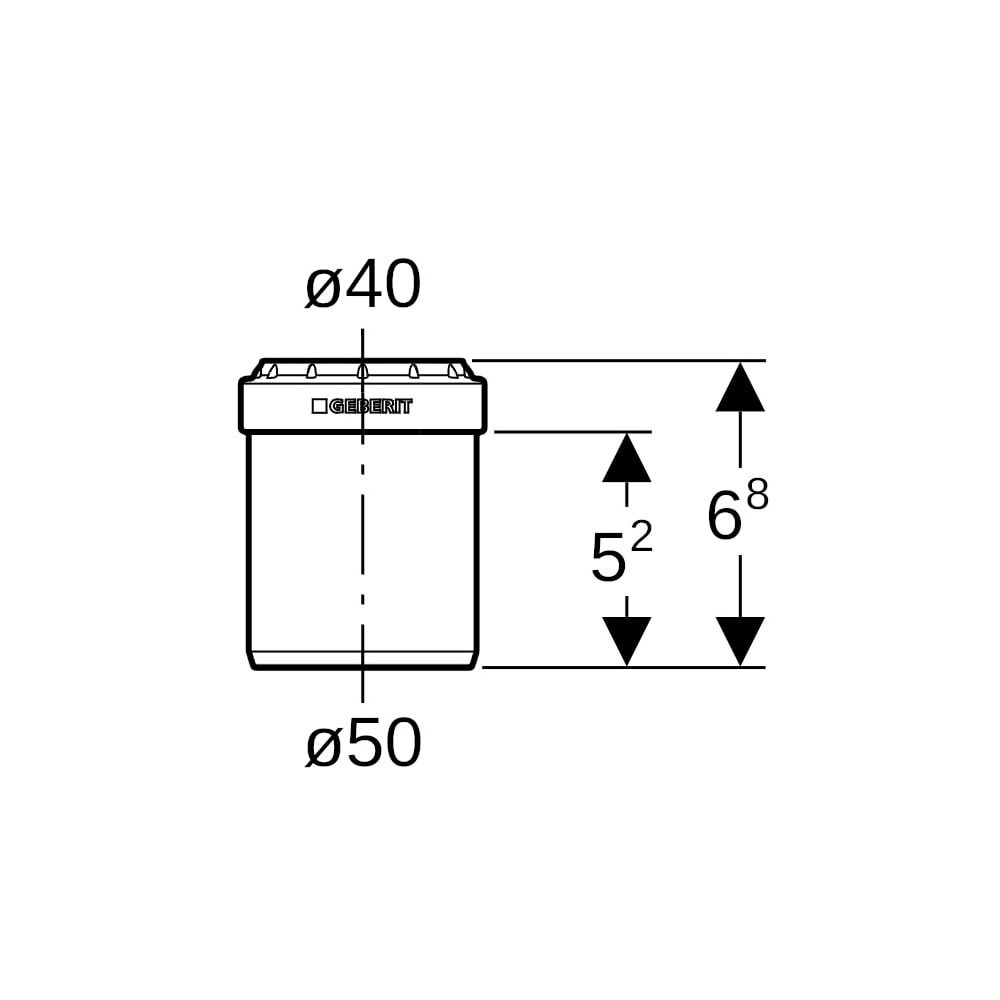 Geberit Silent-PP Reduktion zentrisch, kurz Außendurchmesser 50mm, d1 40mm... GEBERIT-390278141 4025416936480 (Abb. 5)