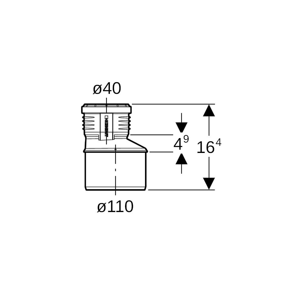 Geberit Silent-PP Reduktion exzentrisch Außendurchmesser 110mm, d1 40mm... GEBERIT-390571141 4025416937616 (Abb. 7)