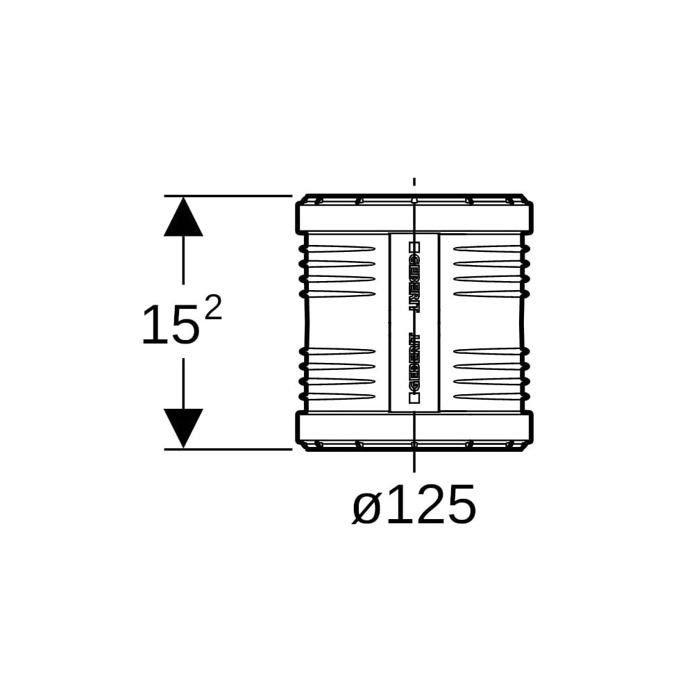 Geberit Silent-PP Überschiebemuffe Außendurchmesser 125mm... GEBERIT-390617141 4025416085461 (Abb. 5)