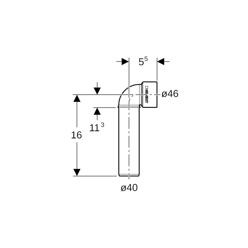 Geberit Silent-PP Anschlussbogen 90 Grad Außendurchmesser lang Außendurchmesser 40mm... GEBERIT-390186141 4025416936190 (Abb. 5)