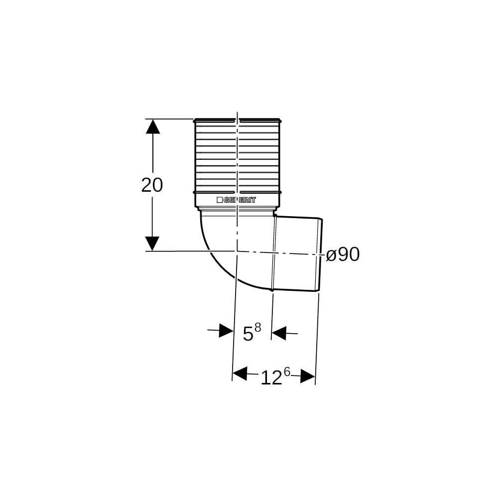 Geberit Silent-PP Anschlussbogen für WC, 87,5 Grad Außendurchmesser 90mm... GEBERIT-390493111 4025416723769 (Abb. 5)