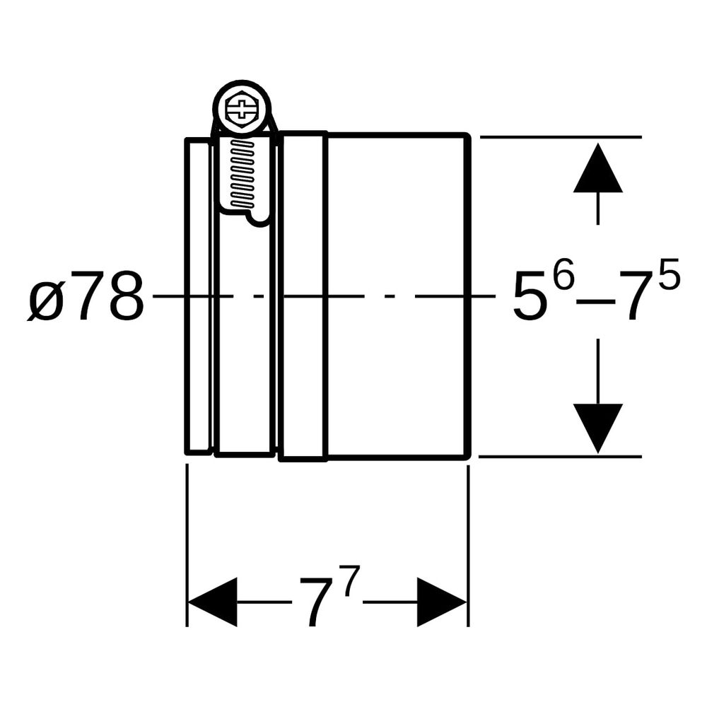 Geberit Übergangsmanschette Silent-PP, DN 70, 78mm, EPDM, Schwarz, 390395141... GEBERIT-390395141 4025416727842 (Abb. 6)