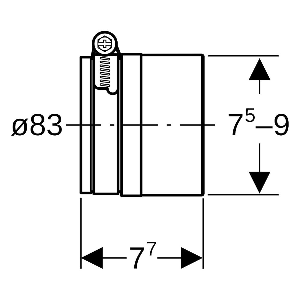 Geberit Silent-PP Übergangsmanschette auf Guss Außendurchmesser 83mm, 390495141... GEBERIT-390495141 4025416728344 (Abb. 6)