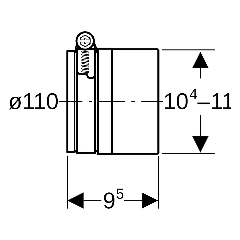 Geberit Silent-PP Übergangsmanschette auf Guss Außendurchmesser 110mm... GEBERIT-390595141 4025416728573 (Abb. 6)