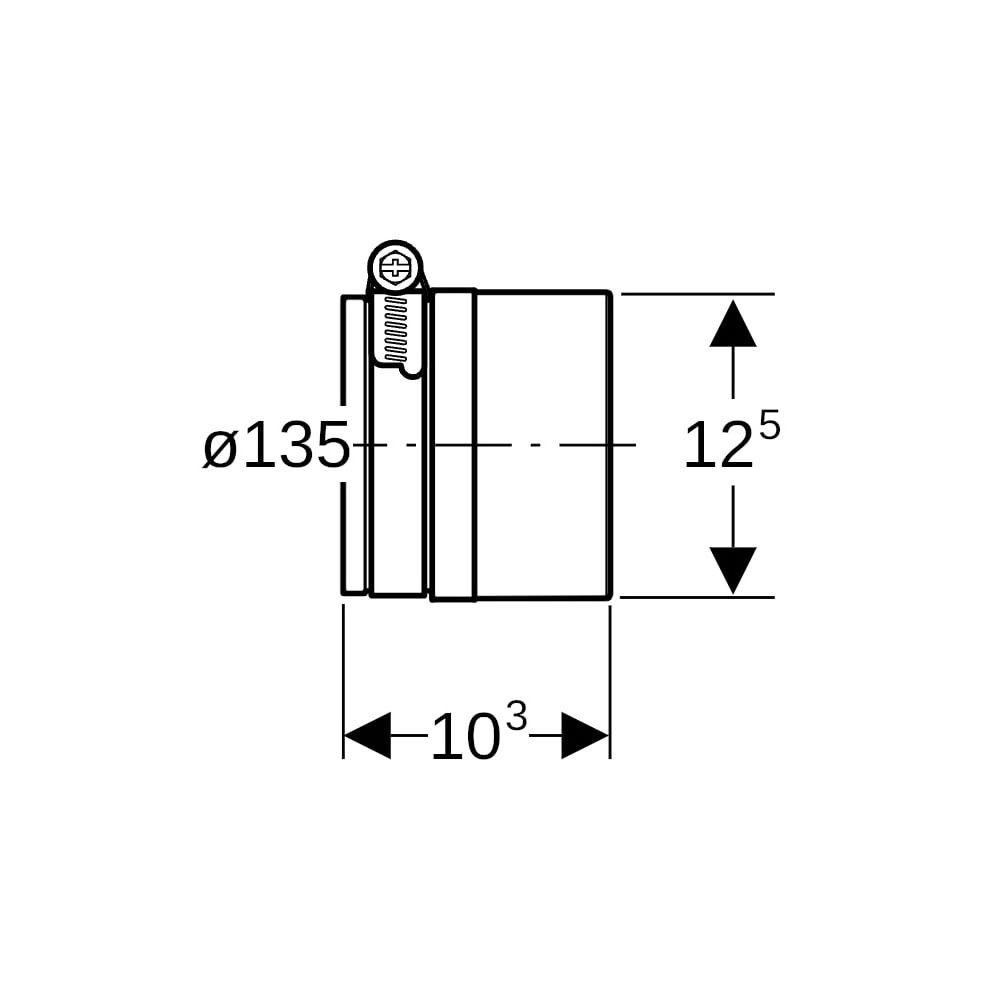 Geberit Silent-PP Übergangsmanschette auf Guss Außendurchmesser 135mm... GEBERIT-390695141 4025416971467 (Abb. 5)