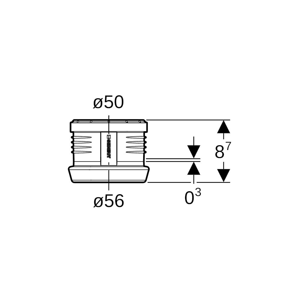 Geberit Silent-PP Übergangsmuffe auf Geberit Silent db20 Außendurchmesser 50mm... GEBERIT-390296141 4025416728610 (Abb. 5)