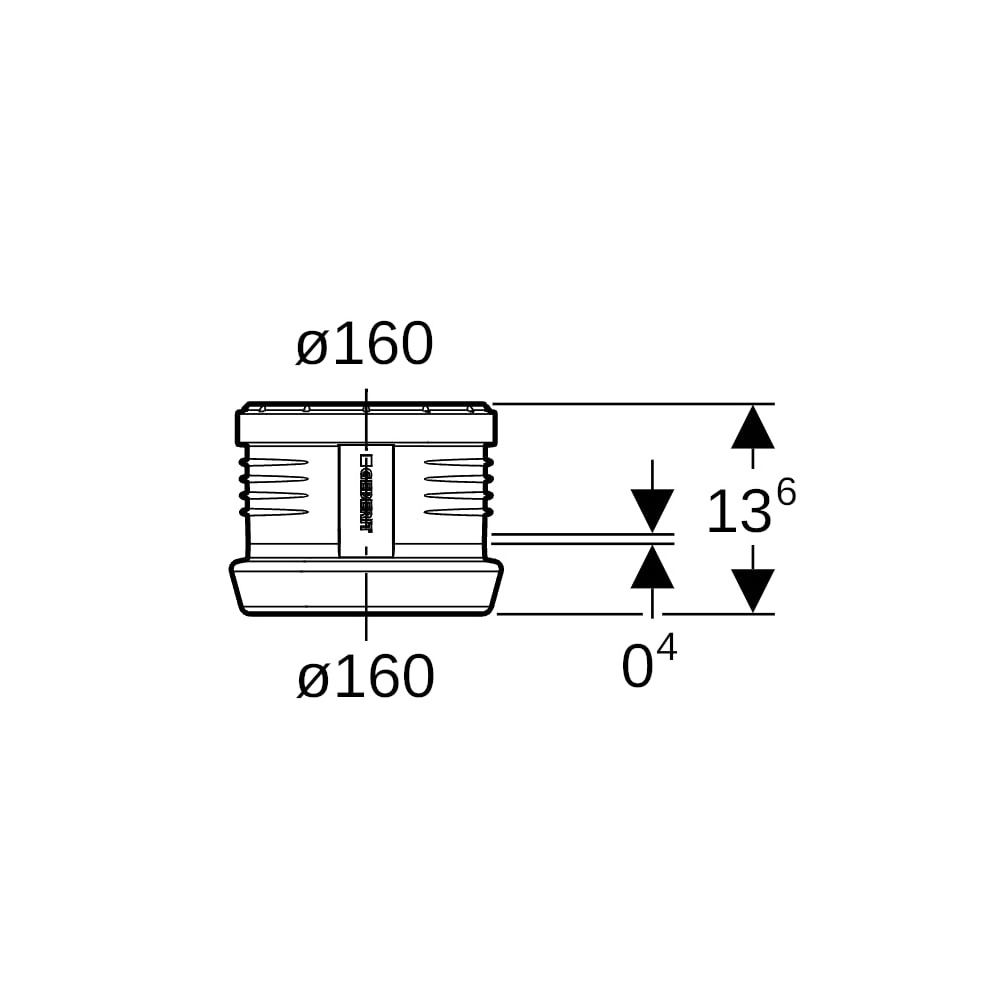 Geberit Silent-PP Übergangsmuffe auf Geberit Silent db20 Außendurchmesser 160mm... GEBERIT-390796141 4025416084242 (Abb. 5)