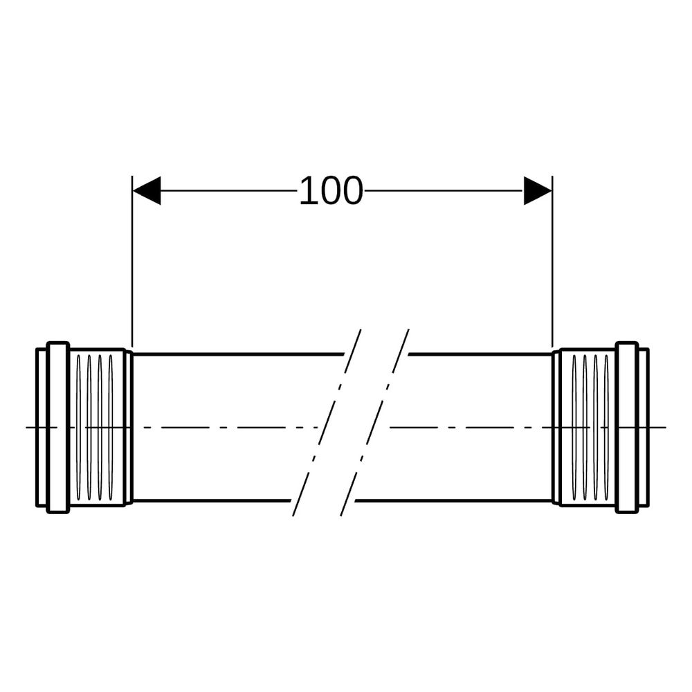 Geberit Silent-PP Rohr mit zwei Muffen Außendurchmesser 40mm, Länge 100cm... GEBERIT-390111141 4025416936022 (Abb. 9)