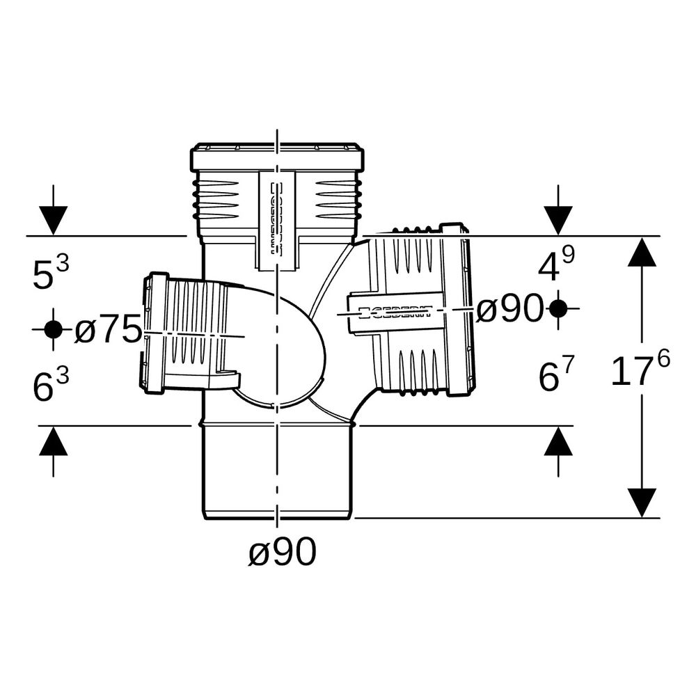 Geberit Silent-PP Schachtbogenabzweig 87,5 Grad Außendurchmesser rechts Außendurchm... GEBERIT-390463141 4025416937142 (Abb. 10)