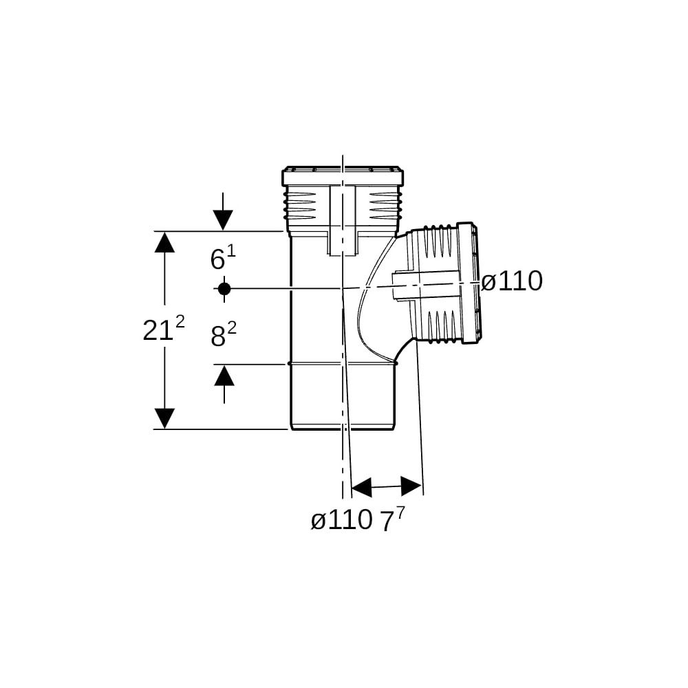 Geberit Silent-PP Bogenabzweig 87,5 Grad Außendurchmesser 110mm, d1 110mm... GEBERIT-390555141 4025416937524 (Abb. 5)