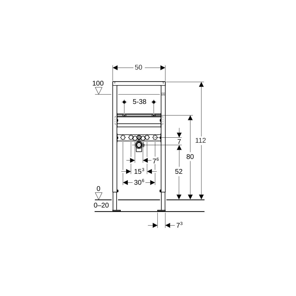 Geberit Duofix Basic Element für Waschtisch 112cm, für Trockenbau, Standarmatur... GEBERIT-458404001 4025416087649 (Abb. 6)
