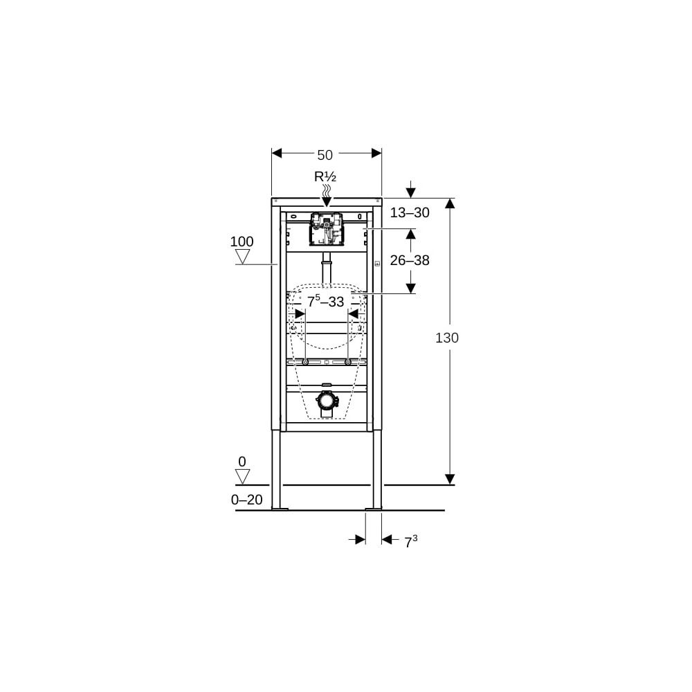 Geberit Duofix Basic Element für Urinal, 130cm, für Trockenbau, universell, für Urin... GEBERIT-458603005 4025416190752 (Abb. 6)