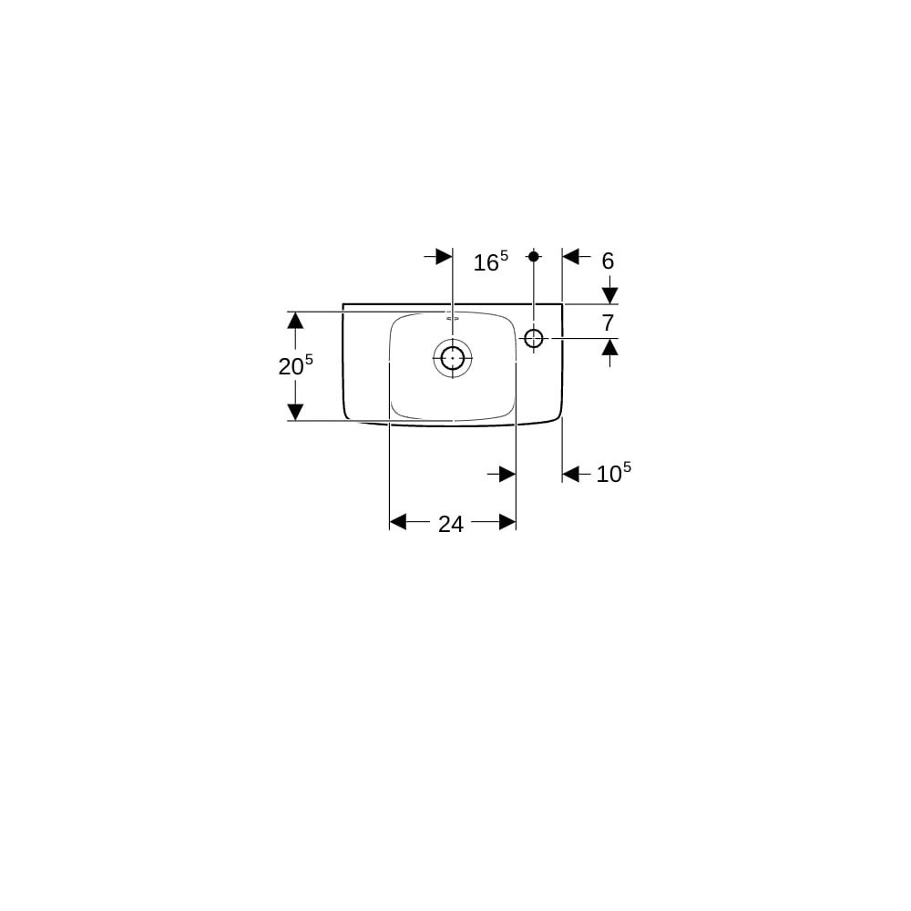 Geberit Renova Compact Handwaschbecken Ablagefläche links verk Ausladung 45x14,5x25c... GEBERIT-501730011 4025410870124 (Abb. 7)
