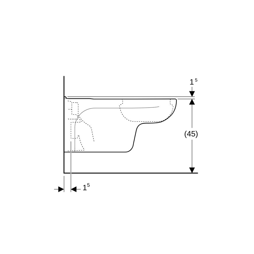 Geberit Vitalis Wand-WC Tiefspüler, verlängerte Ausladung Tiefe 70cm, Weiß/KeraTect... GEBERIT-201500600 4022009207705 (Abb. 9)