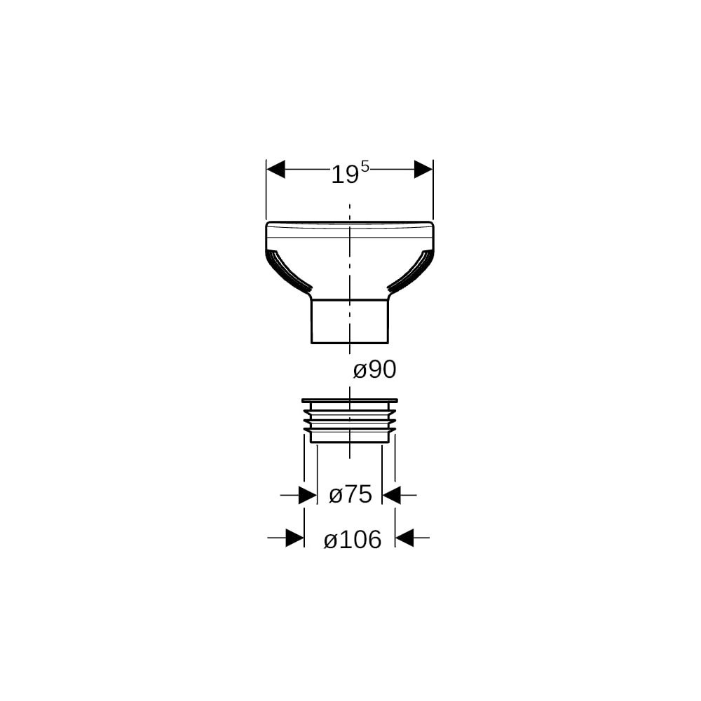 Geberit Belüftungsventil GRB90, für Geberit Silent-PP und Geberit Silent-Pro d 90mm,... GEBERIT-307006001 4025416082620 (Abb. 6)