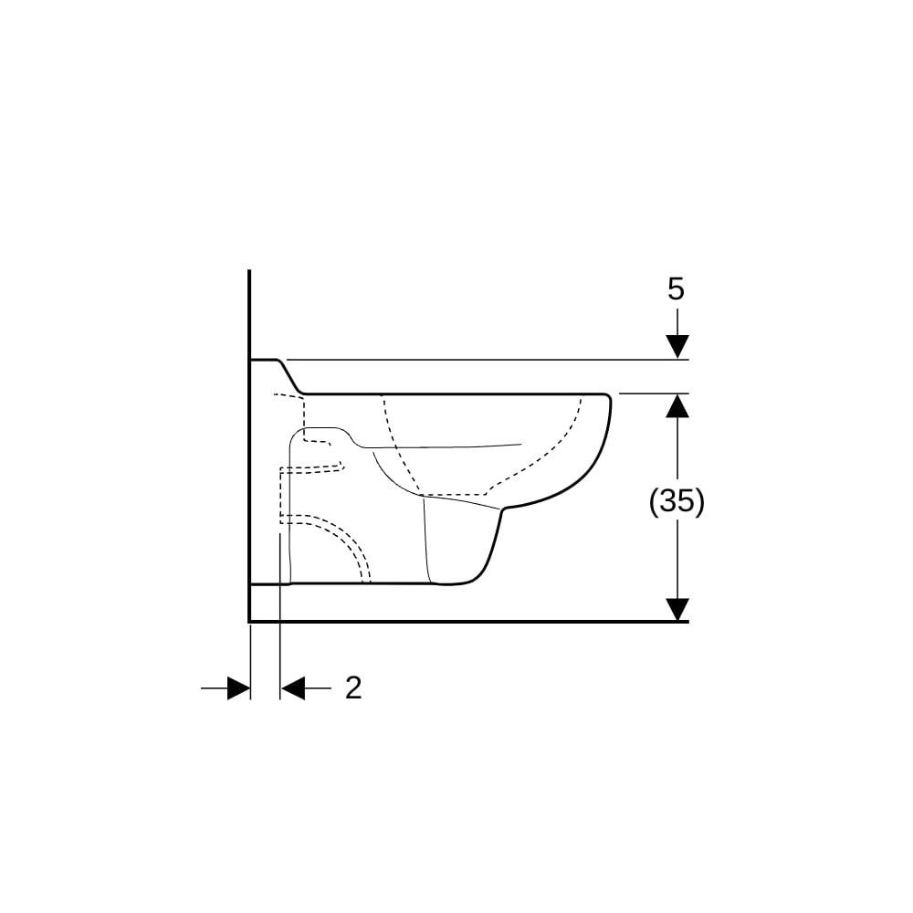 Geberit Bambini Wand-WC für Kinder, Tiefspüler, für WC-Sitz Tiefe 53,5cm, Weiß... GEBERIT-201700000 4022009014662 (Abb. 9)