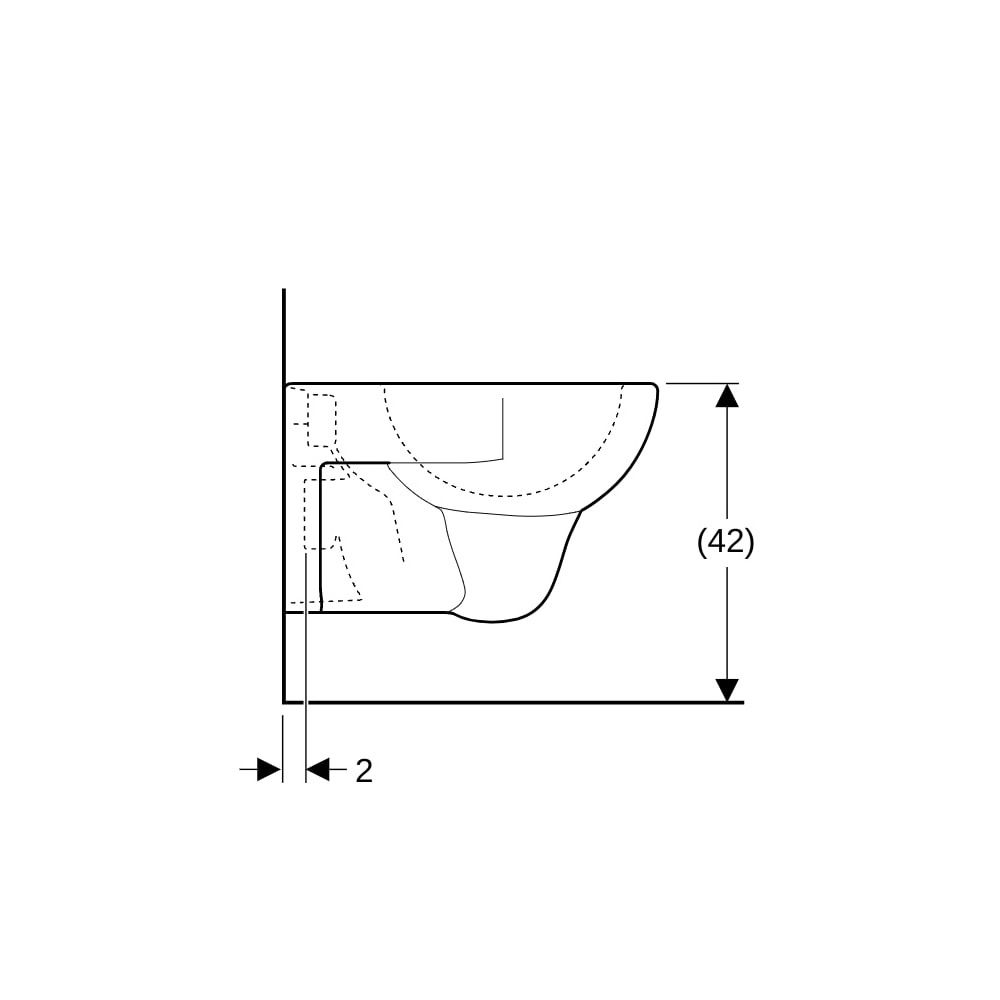 Geberit Renova Wand-WC Tiefspüler Tiefe 54cm, Pergamon... GEBERIT-203040068 4022009285086 (Abb. 9)