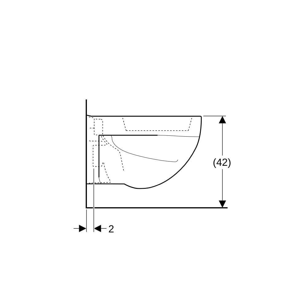 Geberit Renova Wand-WC Flachspüler Tiefe 54cm, Weiß... GEBERIT-203140000 4022009285253 (Abb. 9)