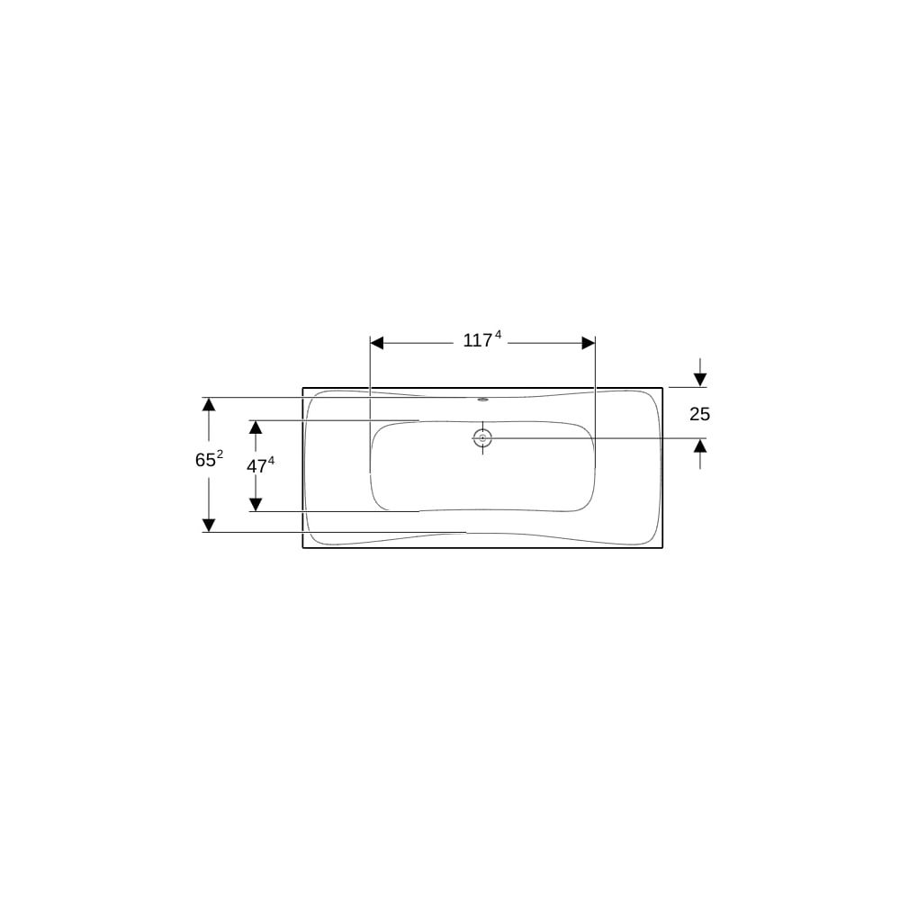 Geberit Renova Rechteckbadewanne Duo 180x80cm, Gesamtvolumen 218l... GEBERIT-554209011 4025410949769 (Abb. 7)