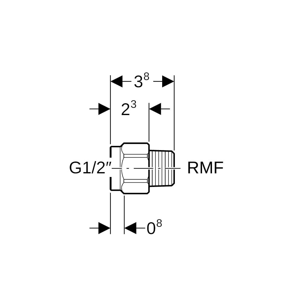 Geberit Übergang mit Außengewinde MF 1/2", Innengewinde, RMF 1/2″, G 1/2″, Rotguss b... GEBERIT-632006001 4025416155041 (Abb. 5)