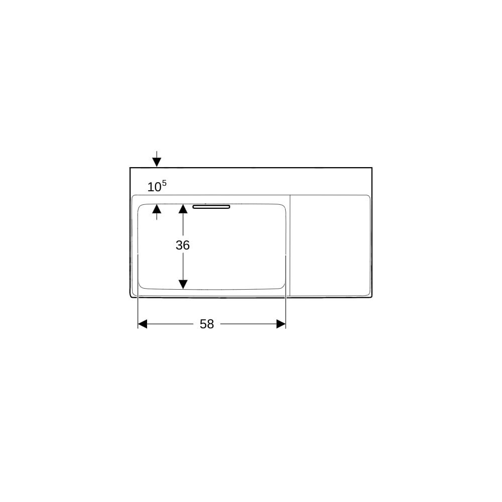 Geberit ONE Waschtisch Abgang horizontal Ablagefläche rechts 90cm T 48cm o. HL ohne ... GEBERIT-505042001 4025410593931 (Abb. 7)
