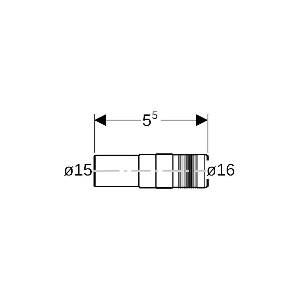 Geberit PushFit Übergang auf Geberit Mapress, mit Einschub- und Steckende, d 16mm, d... GEBERIT-650692001 4025416164982 (Abb. 5)