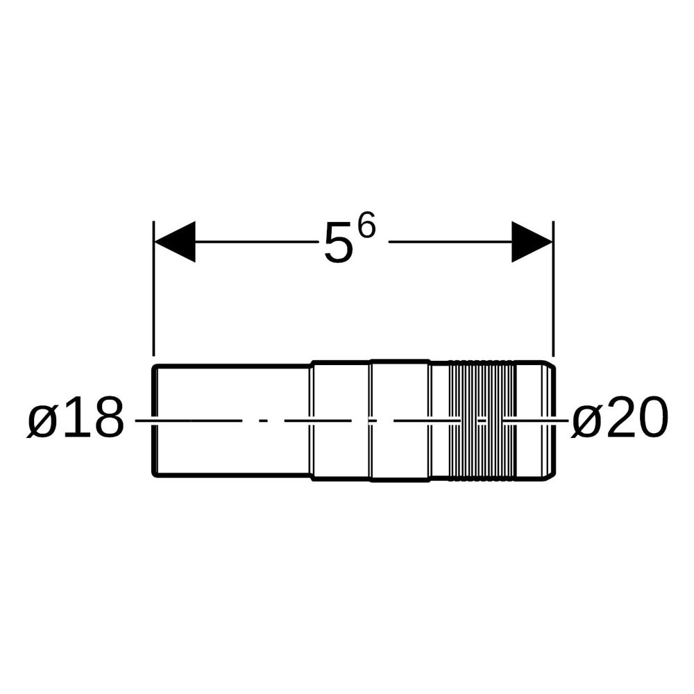 Geberit PushFit Übergang auf Geberit Mapress, mit Einschub- und Steckende, d 20mm, d... GEBERIT-651693001 4025416164999 (Abb. 6)