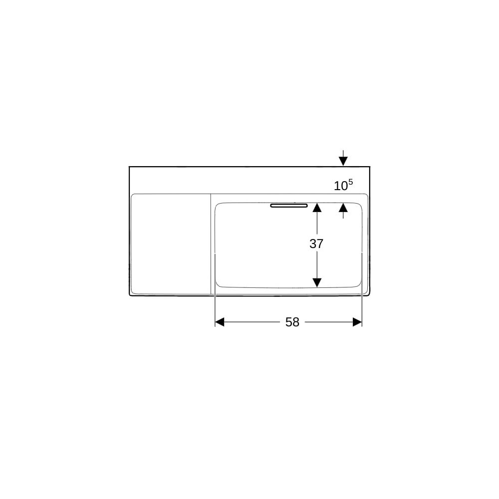 Geberit ONE Waschtisch Abgang horizontal Ablagefläche links 90cm T 48cm o. ohne Hahn... GEBERIT-505044001 4025410593955 (Abb. 7)